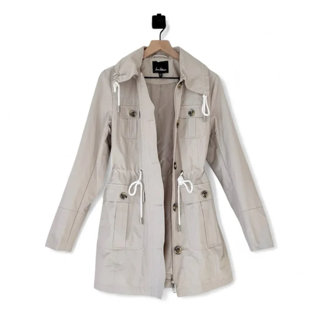 Sam Edelman Beige Drawstring Trench Coat